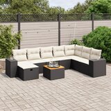 vidaXL 9-dijelni set vrtnih sofa s jastucima crni od poliratana | shoptok.hr