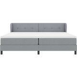  Krevet s uzglavljem i madracem Svjetlosiva 200x200 cm Tkanina | shoptok.hr