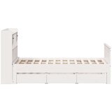  Krevet s regalom z knjige bez madraca bijeli 135x190cm borovina | shoptok.hr
