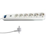 REV RITTER Podaljšek ICE (6 vtičnic, 2 USB, 1,4 m, 3680 W, belo-siv) Cene
