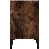  Noćni ormarić s metalnim nogama dimljeni hrast 40 x 30 x 50 cm | shoptok.hr