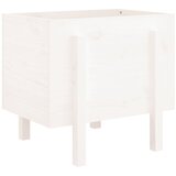 vidaXL Vrtna visoka greda bela 62x50x57 cm trdna borovina, (20798628) Cene