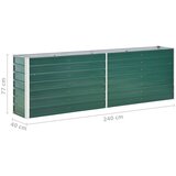  Visoka greda pocinkano jeklo 240x40x77 cm zelena, (20618778) | Shoptok.si