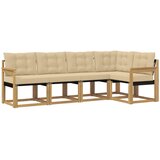  Set vanjskih sofa 5 pcs Čvrsto drvo akacije i Textilene | shoptok.hr