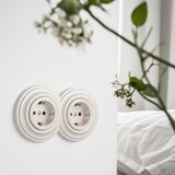  Kliklap - Dvostruka retro kućna utičnica sa okvirom SCHUKO 230V/16A, bež | Eponuda.com