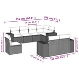  8-dijelni set vrtnih sofa s jastucima smeđi od poliratana | shoptok.hr