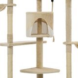  Penjalica za mačke sa stupovima za grebanje 203 cm bež i bijela | Eponuda.com
