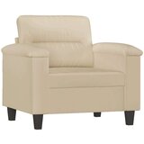 vidaXL Sedežna garnitura z blazinami 4-delna krem blago iz mikrovlaken | Shoptok.si