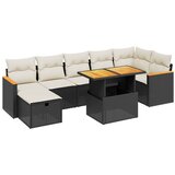 8-dijelni set vrtnih sofa od poliratana s jastucima crni | shoptok.hr