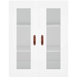  Visoka komoda bijela 69,5x34x180 cm konstruirano drvo Slike
