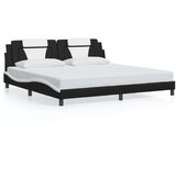  The Living Store Posteljni okvir z vzglavjem črn in bel 200x200 cm umetno usnje - Posteljni Okvir, (21532007) | Shoptok.si