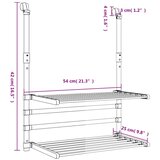  Stalak za sušenje za balkon 54 x 25 x 42 cm aluminijski | shoptok.hr