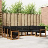  Set vanjskih sofa 9 pcs Prirodna i crna Čvrsto drvo akacije | shoptok.hr