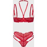Obsessive Cupide Desir 2-pcs Crotchless Set Red S/M | Shoptok.si