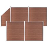 vidaXL wpc ograjni paneli 4 kvadratni + 1 poševni 792x186 cm rjavi | Shoptok.si