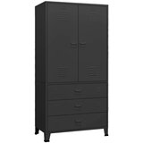 Furnova Industrijska garderobna omara črna 90x50x180 cm kovinska, (21930123) | Shoptok.si
