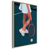 Slika - Female Tennis Player With a Red Racket on the Court - Graphics 40x60 U prirodnom drvenom okviru | shoptok.hr