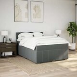  Krevet s oprugama i madracem tamnosivi 140x190 cm od tkanine | shoptok.hr