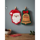 Sinsay Set božićnih ručnika u obliku Djeda Božićnjaka i zvončića 2 pack | shoptok.hr