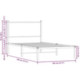 Metalni okvir kreveta s uzglavljem smeđa boja hrasta 100x190 cm | shoptok.hr