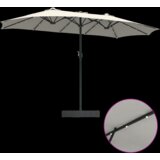 vidaXL vrtni dežnik peščena 385 x 209 x 244 cm blago | Shoptok.si