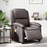 The Living Store Električni masažni naslanjač temno rjavo pravo usnje - Električni Masažni Stol, (21572666) | Shoptok.si