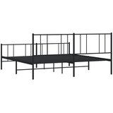  Metalni okvir kreveta uzglavlje i podnožje crni 200x200 cm | shoptok.hr