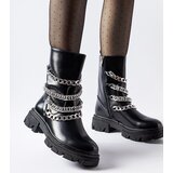 Gemre Black ankle boots with decorative chains Bacco | ePonuda.com