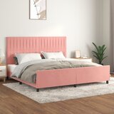  Okvir za krevet s uzglavljem ružičasti 200x200 cm baršunasti | shoptok.hr