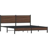 vidaXL Metalni okvir kreveta bez madraca smeđa boja hrasta 183x213 cm | shoptok.hr