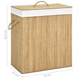  Košara za rublje od bambusa s 2 odjeljka 100 L | shoptok.hr
