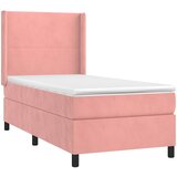 Box spring krevet s madracem ružičasti 90x190 cm baršunasti | shoptok.hr