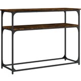 Maison Chic konzolna miza - miza ob steni dimljen hrast 100x35,5x75 cm inženirski les, (21786418) | Shoptok.si
