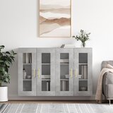 Maison Chic Stenska omarica - Zidna omarica 2 kosa betonsko siva inženirski les iu180, (22063217) | Shoptok.si