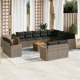 vidaXL 13-dijelni set vrtnih sofa od poliratana s jastucima sivi | shoptok.hr