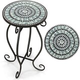 Costway Stranska mizica s keramičnim vrhom 30 x 30 x 50 cm, (5000075578) Cene