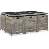  11-dijelni vrtni blagovaonski set od poliratana sivi | shoptok.hr