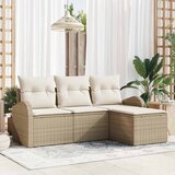  Set sofe s jastukom s pohranom 4 pcs Bež i Bijela poliratan | shoptok.hr