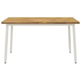  140 x 80 x 75 cm Čvrsto drvo akacije Bijela Pravokutni - Bijela 140 x 80 x 75 cm Četvrtasto | shoptok.hr