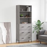 The Living Store Visoka komoda siva sonoma 69,5x34x180 cm inženirski les - Visoka Omarica, (21430685) Cene