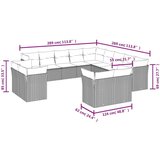 vidaXL 13-dijelni set vrtnih sofa s jastucima poliratan Bež | shoptok.hr