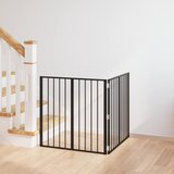  Vrata za pse 2 pcs Crna 80 x 80 cm Cinkani čelik | Shoptok.si