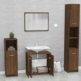 Set kupaonskog namještaja smeđa boja hrasta konstruirano drvo | shoptok.hr