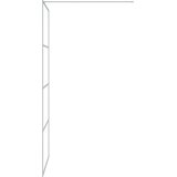Pregrada za tuš srebrna 90 x 195 cm s prozirnim staklom ESG | shoptok.hr