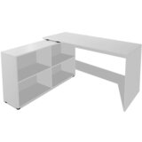 Furnova Kotna pisalna miza s 4 policami bela, (21925342) | Shoptok.si