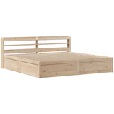 Maison Chic Posteljni okvir - Dvoposteljna postelja - Zakonska postelja z vzglavjem 200x200 cm trdna borovina, (21692479) | Shoptok.si