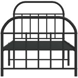  Metalni okvir kreveta uzglavlje i podnožje crni 90x190 cm | shoptok.hr