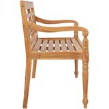 vidaXL Klupa Batavia s bež jastukom 120 cm od masivne tikovine | shoptok.hr