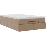 vidaXL Otomanski posteljni okvir z vzmetnico kapučino 120x200 cm, (21607804) | Shoptok.si