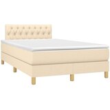  Krevet s oprugama i madracem krem 120 x 200 cm od tkanine | shoptok.hr